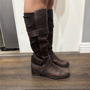 Cole Haan Leather/Suede Chocolate Brown Knee high Boots